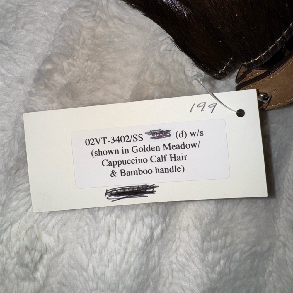 Andalossi NWT Golden Meadow Cappuccino leather calf hair bamboo crossbody bag - Picture 16 of 16